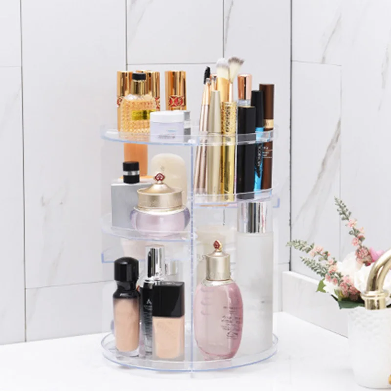 2018 Tricolor 360-degree Rotating Makeup Organizer Box Brush Holder Jewelry Case Cosmetic Storage | Дом и сад