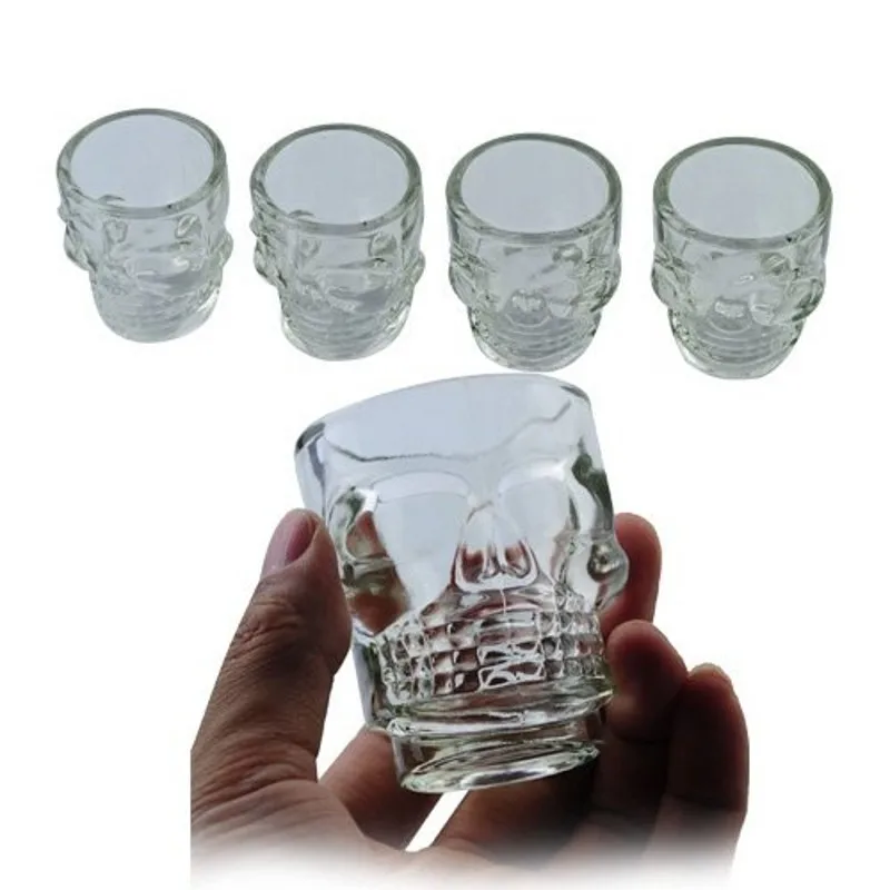4 шт. Хрустальная стеклянная чашка для вина с черепом бара коньяка водка виски