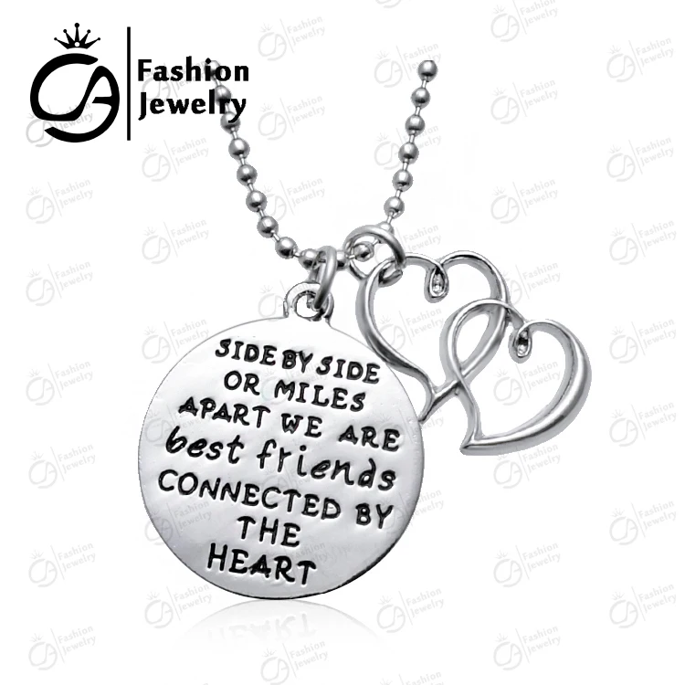 Бок о бок или миль друг от друга мы лучшие друзья связанные с сердцем ожерелье 20