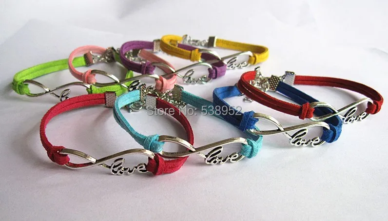 

20pcs/lot( Mixed 11 Colors)fashion bracelet infinite owl crossThe hungry bird anchor love leather Bracelet Wholesale