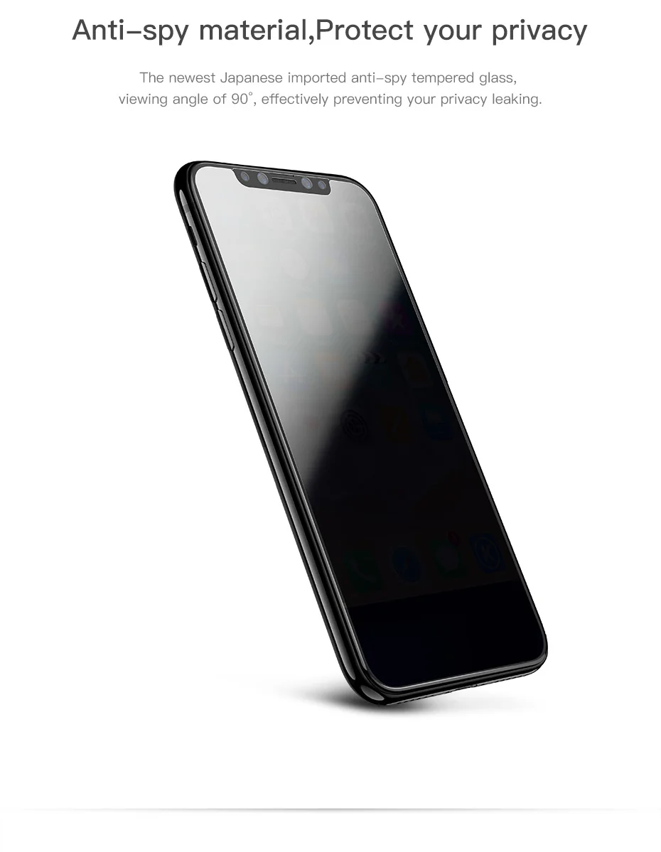 Анти шпион Peep 9H закаленное стекло для iPhone X XS MAX XR 11 Pro MAX 3D полное покрытие изогнутые края Антибликовая Защита экрана