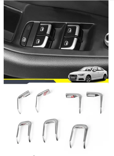 7 шт. хромированные кнопки для подъема стекла автомобиля Audi A3 8V 2014 2015 2016|chrome window|2016