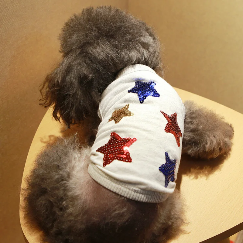 Pet Puppy Летняя майка маленькая собака Костюмы хлопковая Футболка Одежда для собак