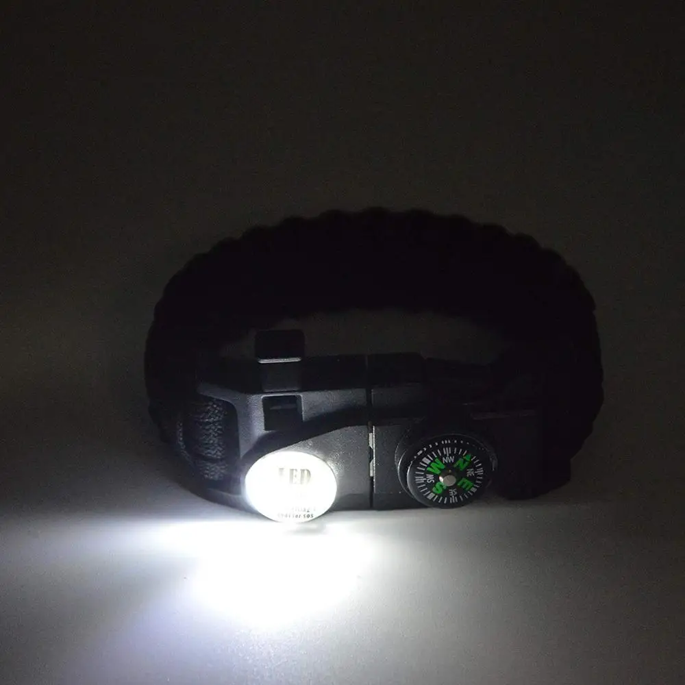 

EDC Outdoor Survival Watch Multi-functional Waterproof 50M Paracord Bracelet Watch for Men Women Camping Hiking Emergency Gear