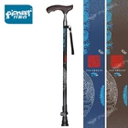 Туристическая трость Pioneer, сверхлегкая портативная трость из углеродного волокна, с деревянной T-образной ручкой, для трекинга, походов, отдыха на открытом воздухе, походов, 1 шт.