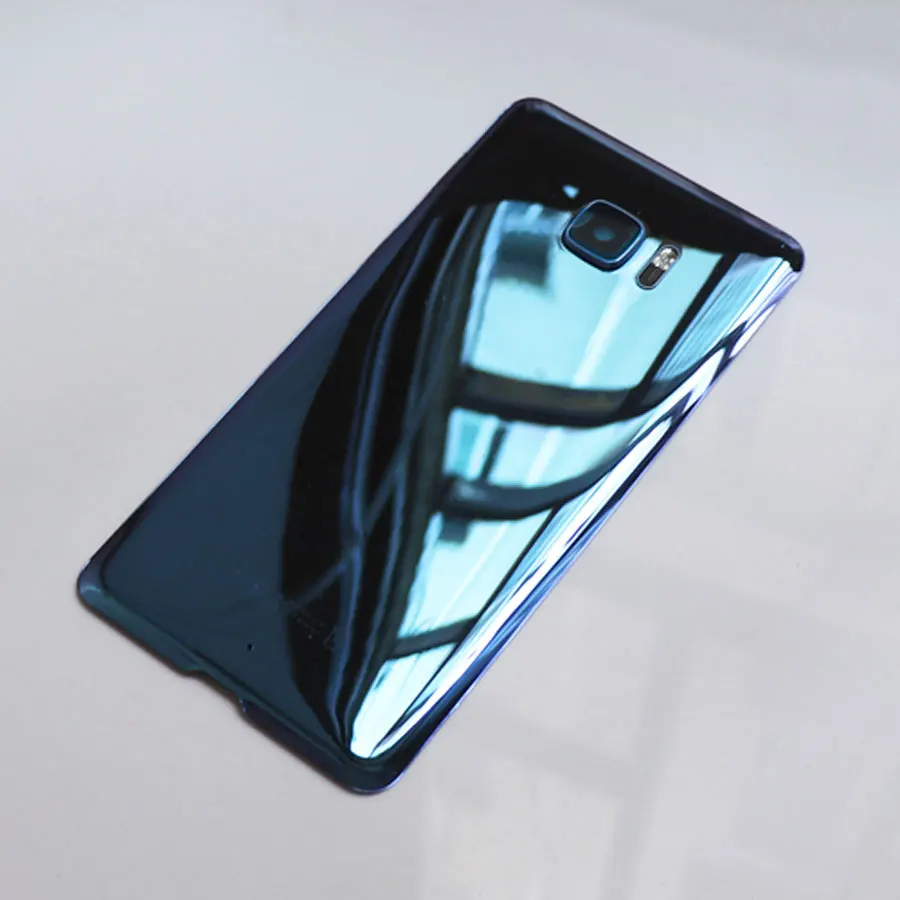 Light blue Материал стекло для htc U Ultra U1 задняя крышка корпуса задняя крышка батарейного отсека чехол+ объектив камеры запасные части - Цвет: Light blue