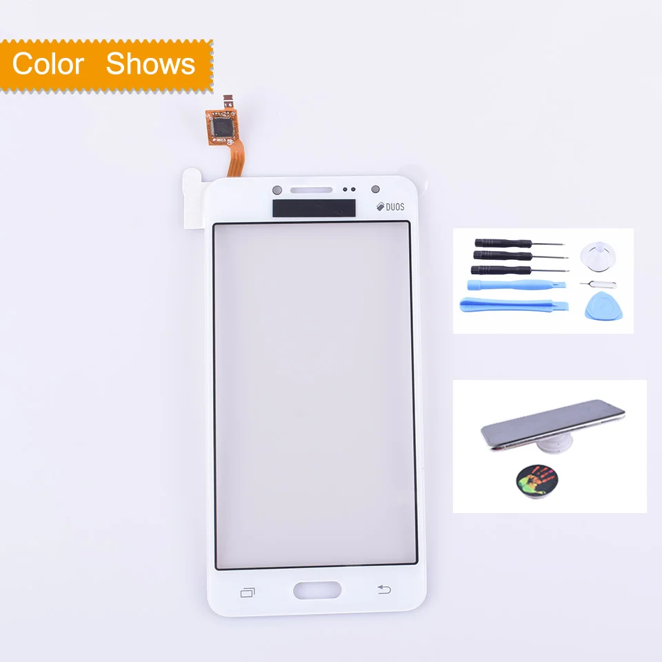 white with gift G532 сенсорный экран для samsung Galaxy J2 Prime G532 SM-G532 сенсорный экран дигитайзер панель сенсор Переднее стекло Внешний объектив без ЖК-дисплея - Цвет: white with gift