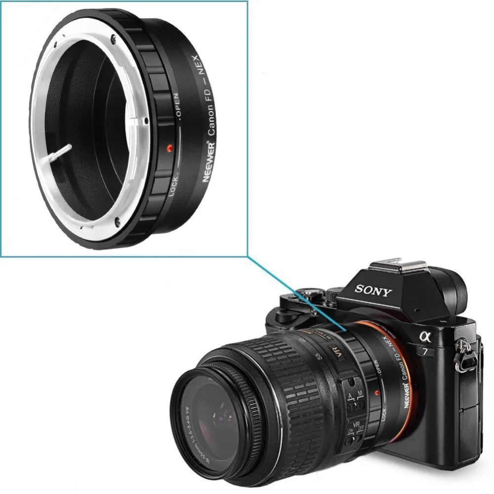 Адаптер для крепления объектива Neewer Canon FD/FL E-Mount камеры Sony Alpha NEX подходит