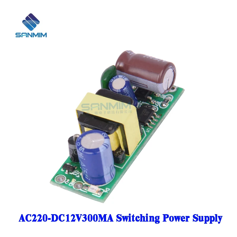SANMIN AC220V DC12V 300 мА 3 Вт источник питания изолированный модуль с переключателем от 220