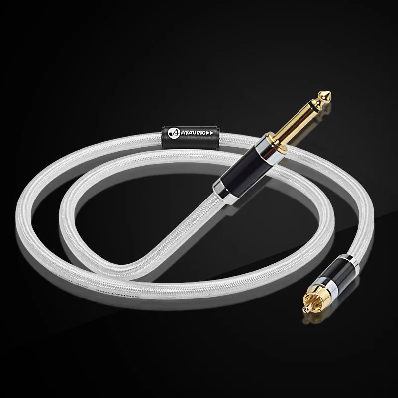 Кабель ATAUDIO Hifi 6 35 мм на RCA высококачественный медный и посеребренный двойной