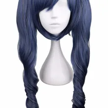 QQXCAIW Long Wavy Cosplay Black Butler Mixed Blue Gray Grey 70 Cm Synthetic Hair Wigs