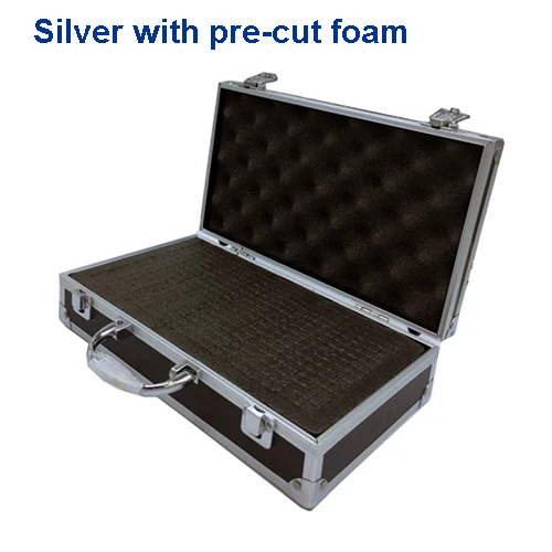 silver with foam Алюминиевый Чехол для инструментов портативный ящик для инструментов ящик для хранения инструментов с губчатой подкладкой ручной ударопрочный 30x17x8 см - Цвет: silver with foam