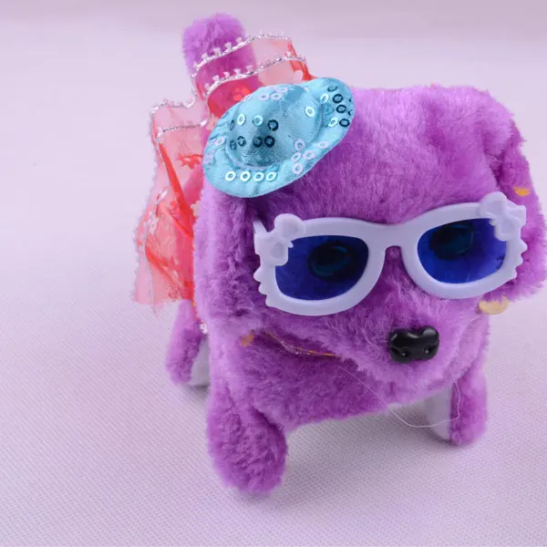 purple AOSST цветная электрическая игрушка, мягкая плюшевая ходьба, светящаяся лающая собака, смешное моделирование, Двигающаяся, Успокаивающая, игрушки для детей, магазин игрушек - Цвет: purple