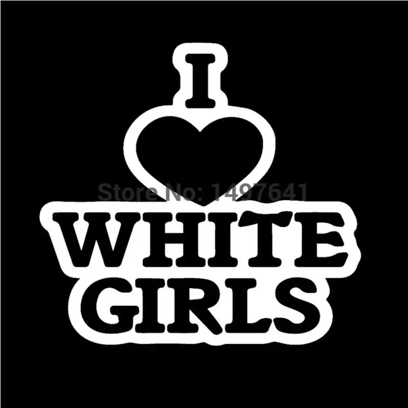 HotMeiNi I Love White забавная JDM наклейка для автомобиля грузовика бампер лобовое стекло