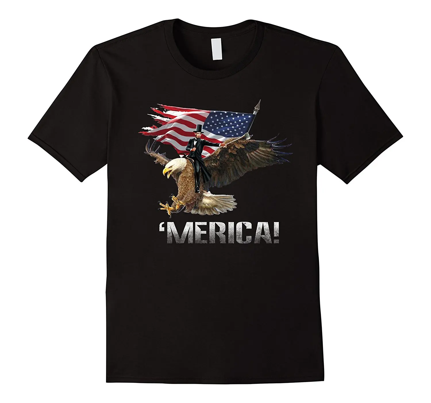 2019 модная летняя стильная футболка с изображением героев фильма Merica Abe Lincoln Riding