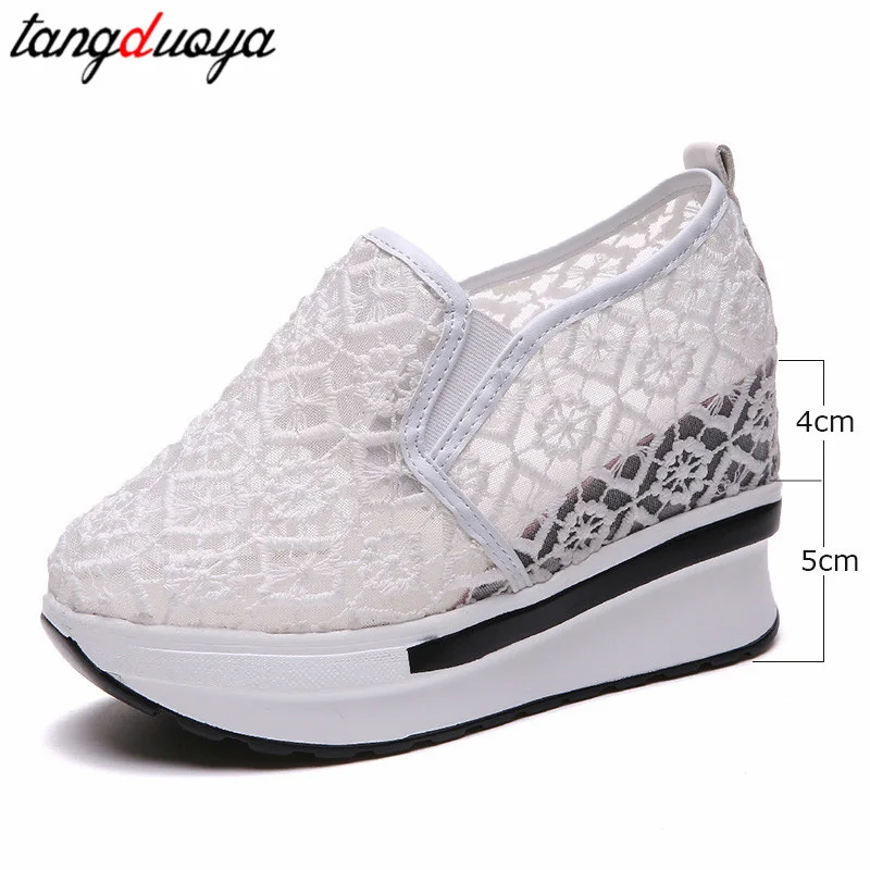 

platform sneakers women casual shoes fashion breathable walking mesh wedge shoes for women summer loafers for ladies