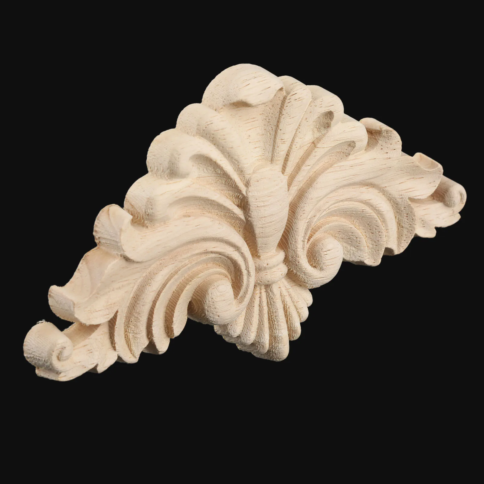 1Pc 16*9cm Decorative Wood Applique Carved Decal Corner Floral Onlay Frame for Wall Doors Cabinet Furniture Figurines | Дом и сад