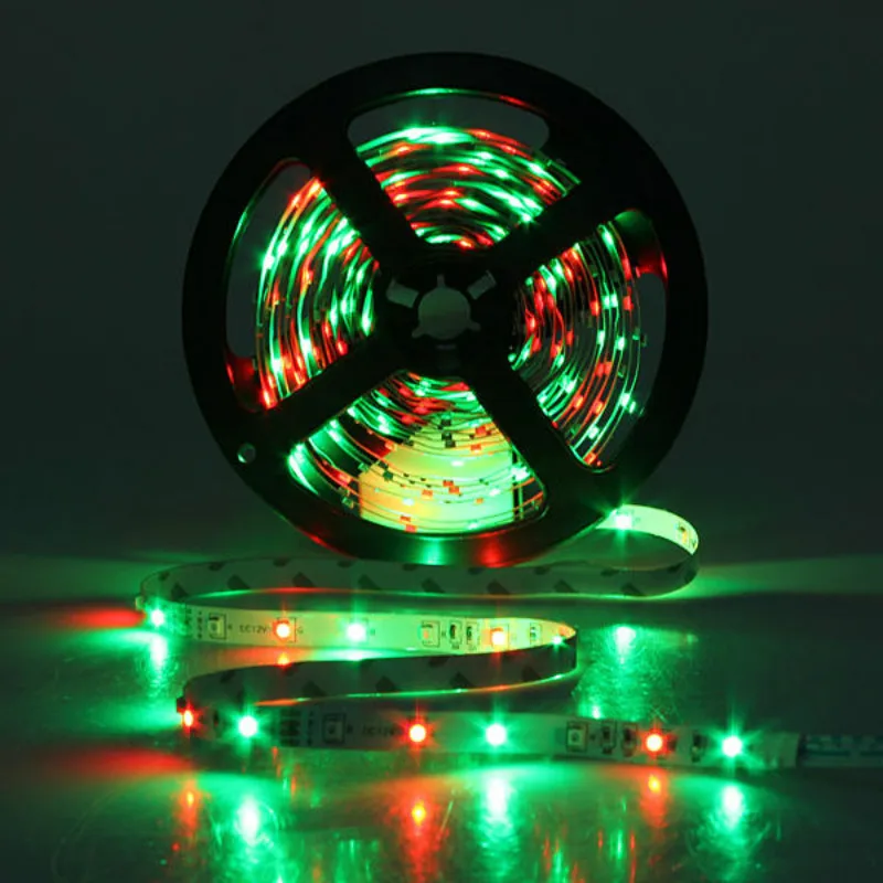 

5M SMD 3528 300 Non-Waterproof LED RGB Strip Flexible Light 24 Key IR Remote + Power Adapter DC12V