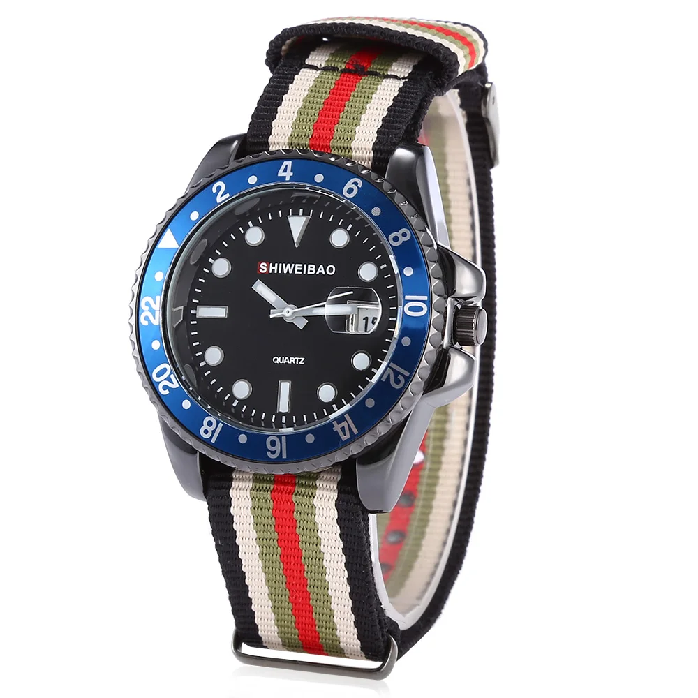 Модные кварцевые часы мужские наручные Классические с тканевым браслетом