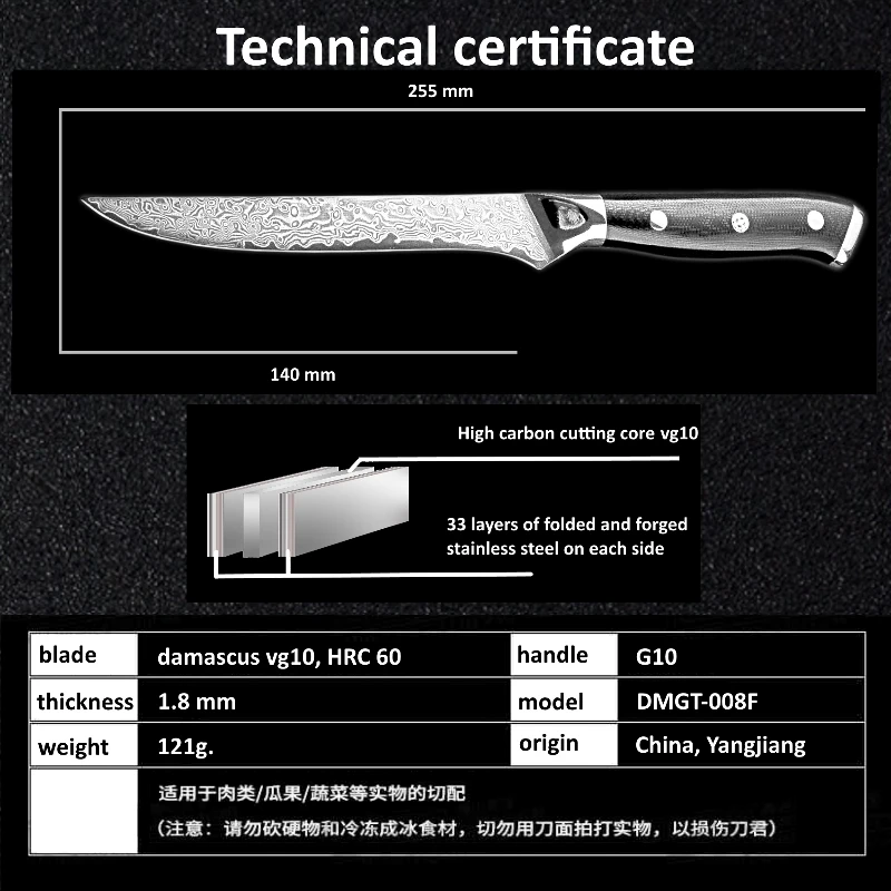 Grandsharp 5,5 ''нож для обвалки Дамасские кухонные ножи поварские инструменты VG10 японский дамасский стальной профессиональный нож для мясника с подарочной коробкой