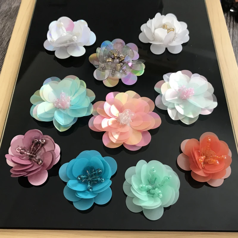 10 шт./пакет цветы ручная работа блестящие искусственные или клей|applique beaded|beaded