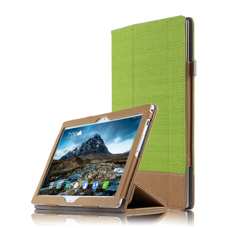 Для lenovo TAB 4 10/10 Plus TB-X704F/N TB-X304F/N 10,1 дюймов планшет ультра тонкий холст Folio Stand из искусственной кожи чехол+ подарок - Цвет: Green