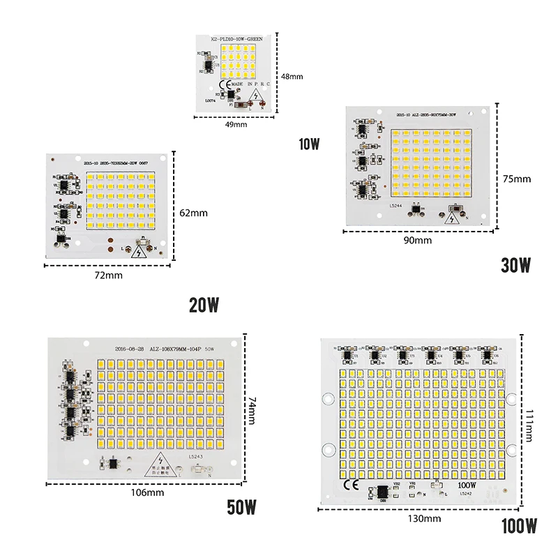 Smart IC светодиодный чип лампы SMD 2835 220 V 10 W 20 30 50 100 Мощность прожектор