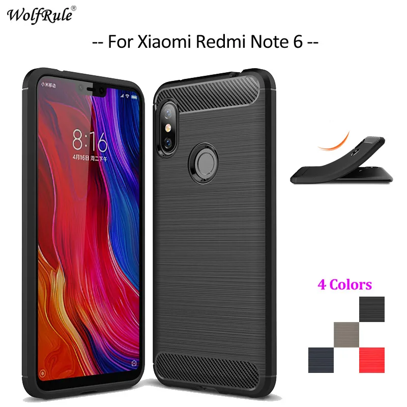 Чехол для телефона из углеродного волокна Xiaomi Redmi Note 6 Pro чехол мягкого ТПУ задняя