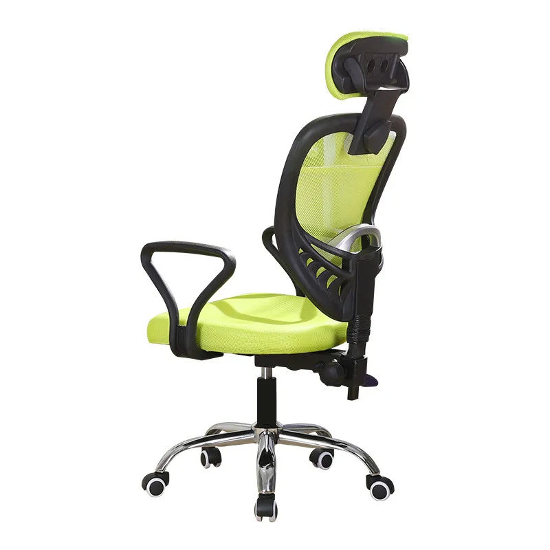 Эргономичный офисный стул яркого цвета удлиненная спинка сетка кресло для