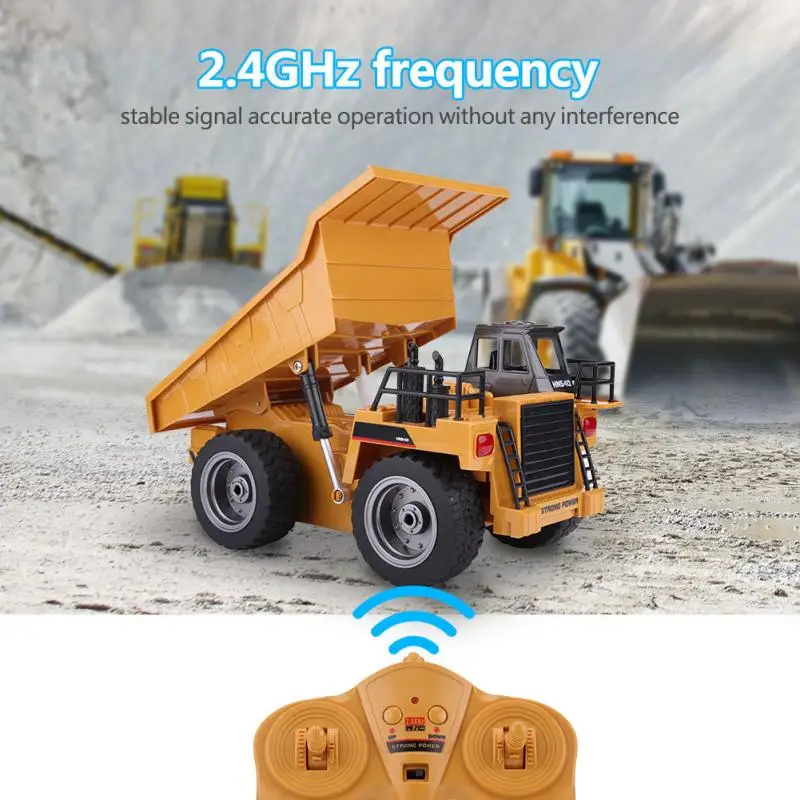 HUINA 1:18 2 4 ГГц 6CH RC лампы для грузовиков четыре колеса привод строительство