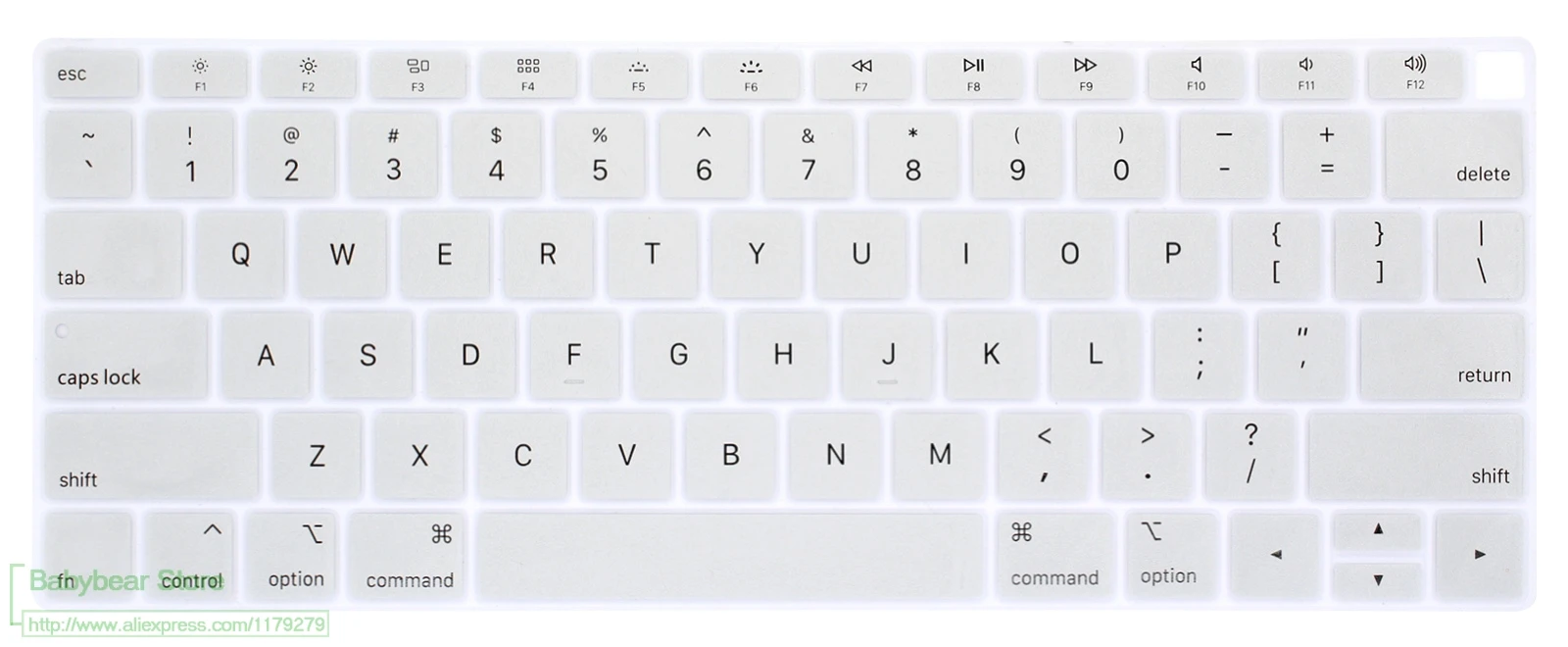 Силиконовый чехол для клавиатуры с защитой кожи на английском языке Apple MacBook Air 13