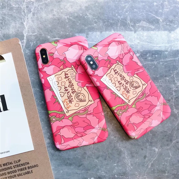 Розовый Brautiful чехол с цветами для iPhone XR XS Max X 6 6 S 7 8 плюс девушка Стиль жесткий матовый PC задняя крышка для мобильного телефона оболочки Coque
