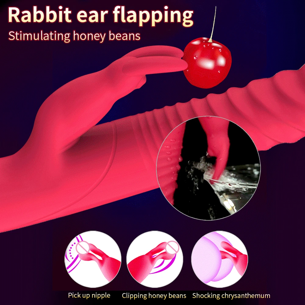 Вибратор Кролик телескопическая Вибрация со встроенным шариком вращающийся