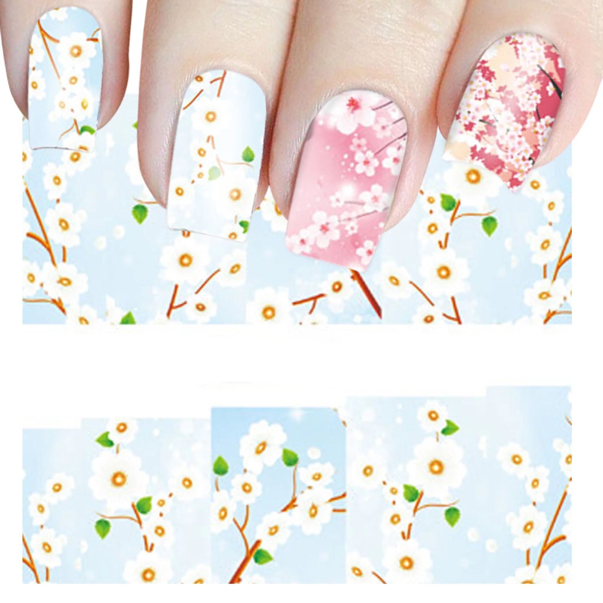 Переводные наклейки для ногтей с цветами вишни 24 шт.|manicure decoration|water nail decalsnail art
