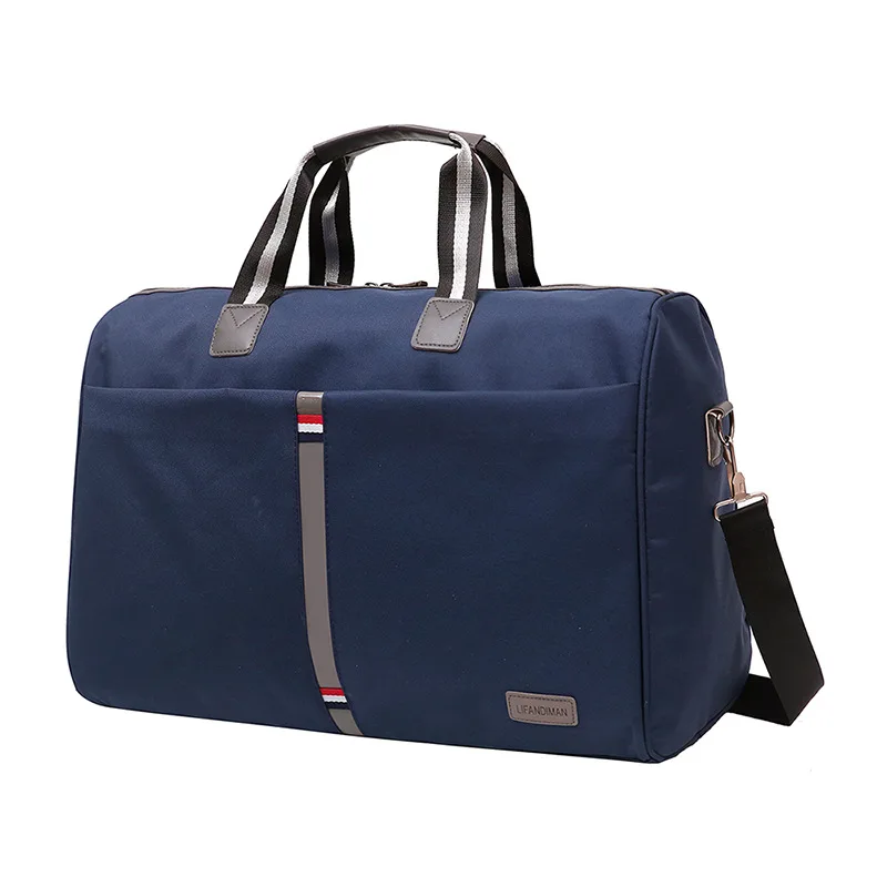 Navy blue Waterproof Men's Travel bag Foldable portable shoulder bags Travel luggage large capacity Travel Tote Women More colors - Цвет: Navy blue