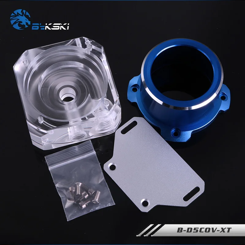 Bykski B-D5COV-XT D5 крышка насоса/топ комплект, броня, высокая производительность, бесшумный, для D5 насос, заменить оригинальную крышку/Топ - Цвет лезвия: Blue