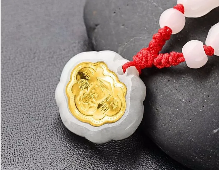 New Offer Certificate 999 Solid 24K Yellow Gold & White Blessing Baby Pendant | Украшения и аксессуары