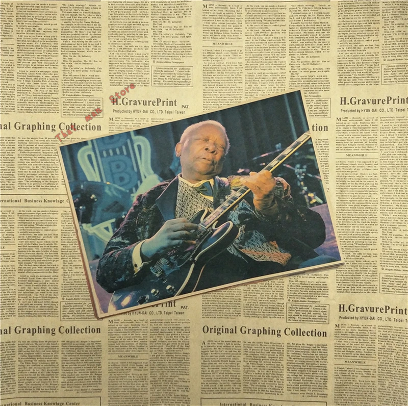 Винтажный постер B.B.KING Kraft ретро ностальгия рок старый гитарист Брюс блюз | Дом и