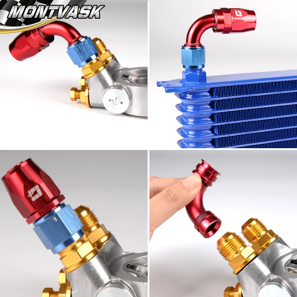 4 шт. AN8 0 градусов + 90 поворотный масла и топлива/Air/газопровод конец шланга