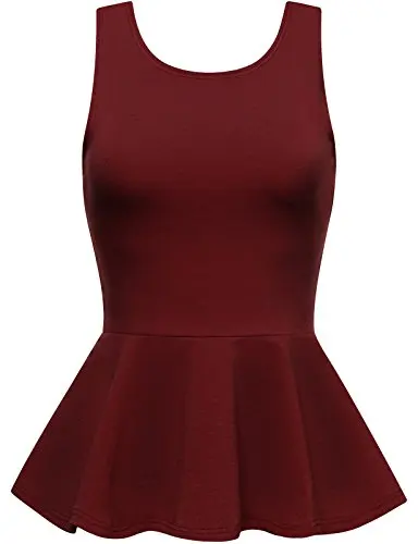 Женский эластичный Топ без рукавов с баской и глубоким V-образным вырезом 3XS-7XL |