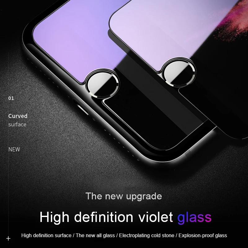 

RZP Full Glass Screen Protector On The For Apple iPhone 8 Plus Tempered Glass For iPhone 8 Plus Anti Blue Light Glass Film 2.5D