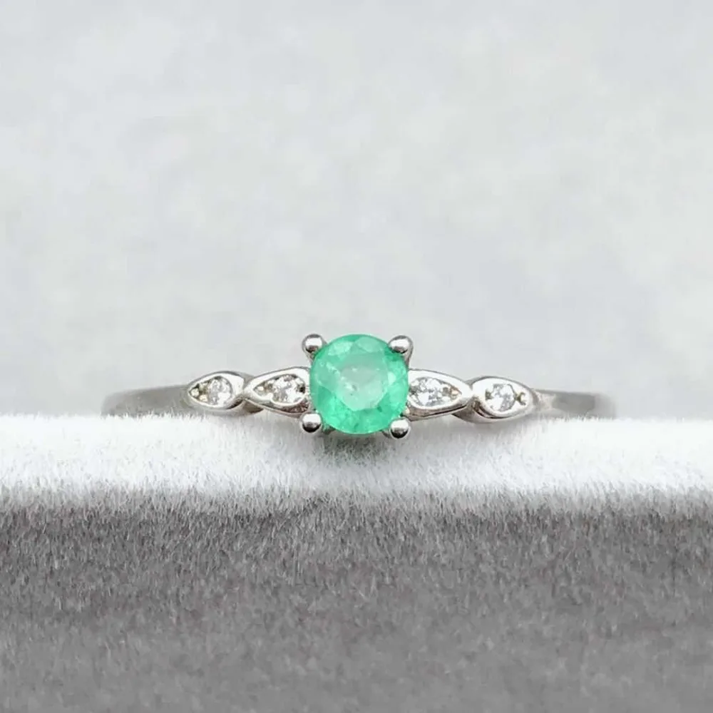 Emerald Solitaire Ring 925 Sterling Silver Rings for Women Fine Jewelry Engagement | Украшения и аксессуары