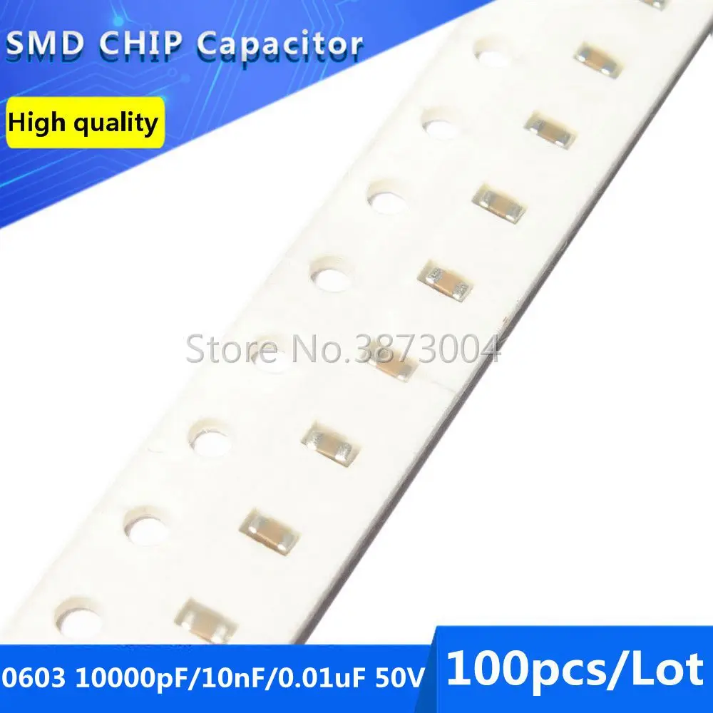 100 шт. 0603 10000pF 10nF 0 01 мкФ 50V COG/NPO 5% SMD чиповый конденсатор|Регуляторы