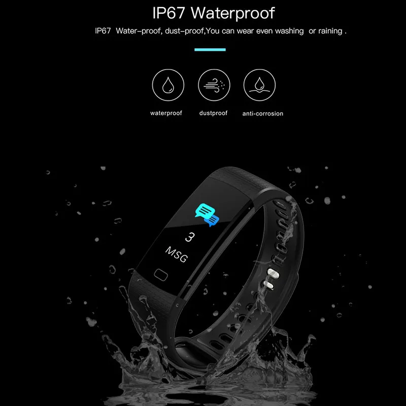 LIGE Новый умный Браслет IP67 водонепроницаемый браслет для напоминания о телефоне