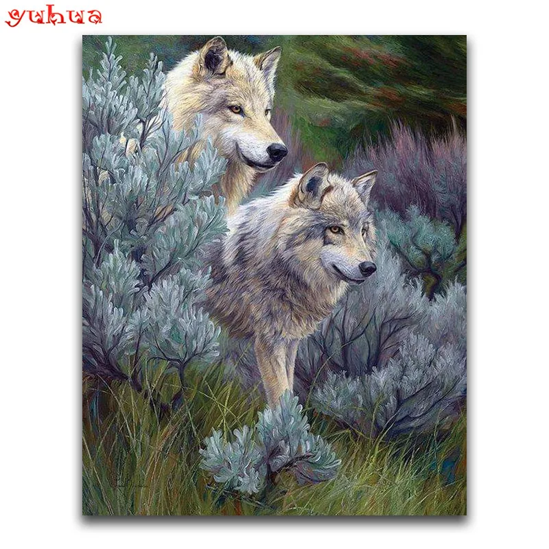 Full Round Diamond embroidery Cross stitch animal 5D DIY painting dog Square mosaic Jungle wolf | Дом и сад