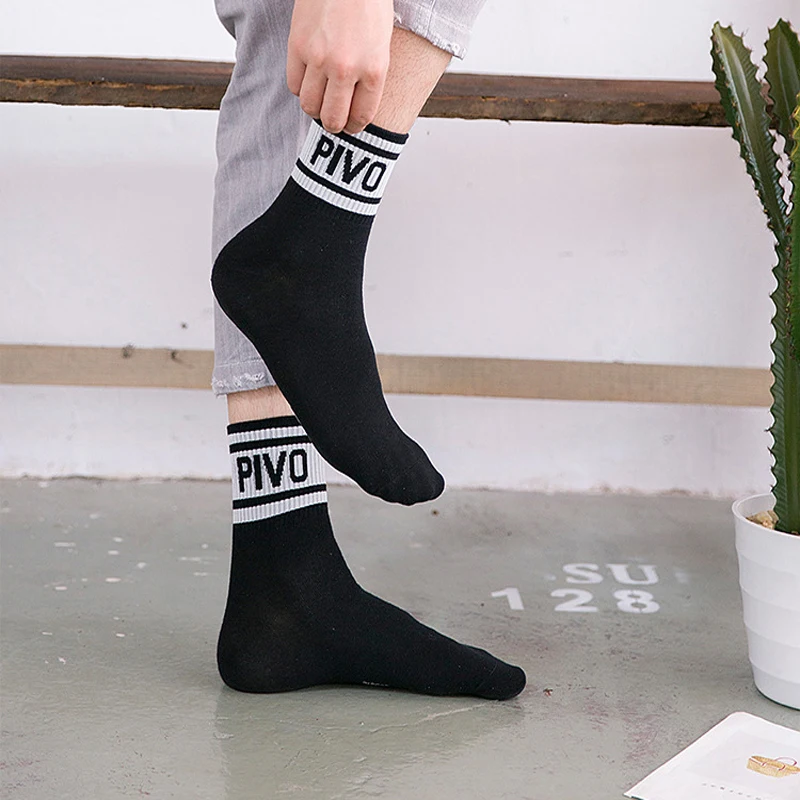 Street Hip Hop Men Casual Fall Winter Warm Sock Male Thick Letter Socks Women Leisure Soft Popular Cotton Socks|socks male|socks mencotton socks |