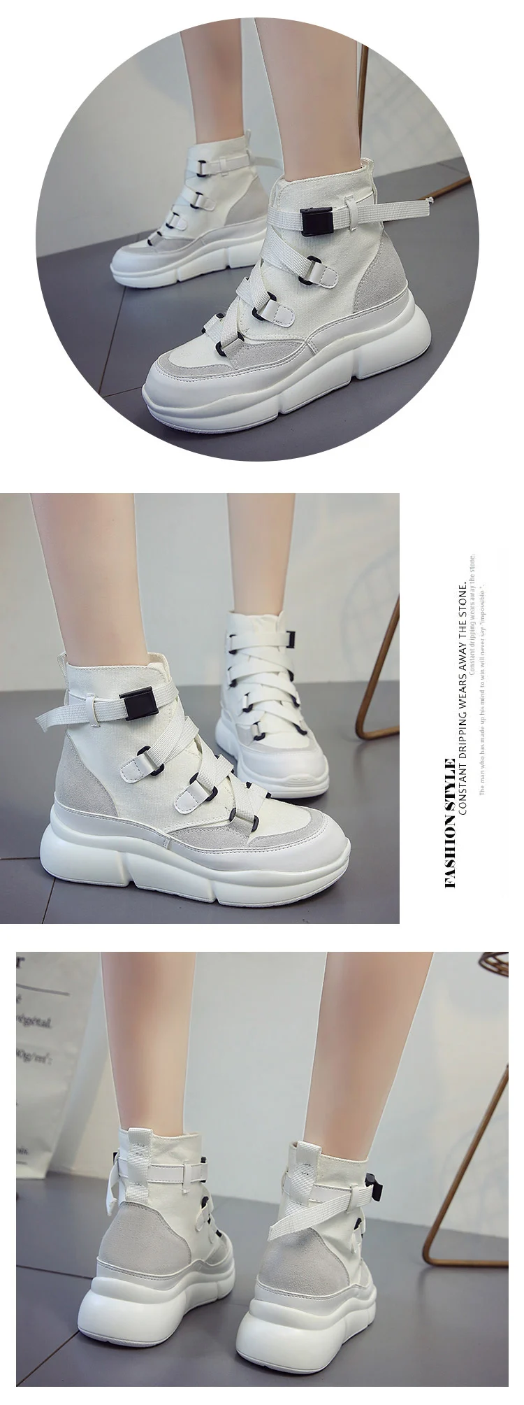 Kjstyrka ; zapatillas mujer; модные высокие простые женские кроссовки с пряжкой; женские парусиновые теннисные туфли; feminino; нескользящие эспадрильи