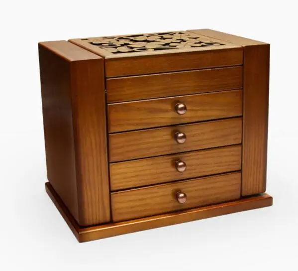 Клевера реальные деревянная шкатулка для украшений в стиле ретро большой