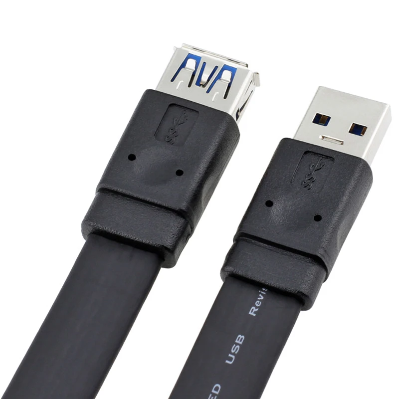 Плоский Удлинительный Кабель USB 3 0 м 1 5 А сверхскоростной удлинитель кабеля