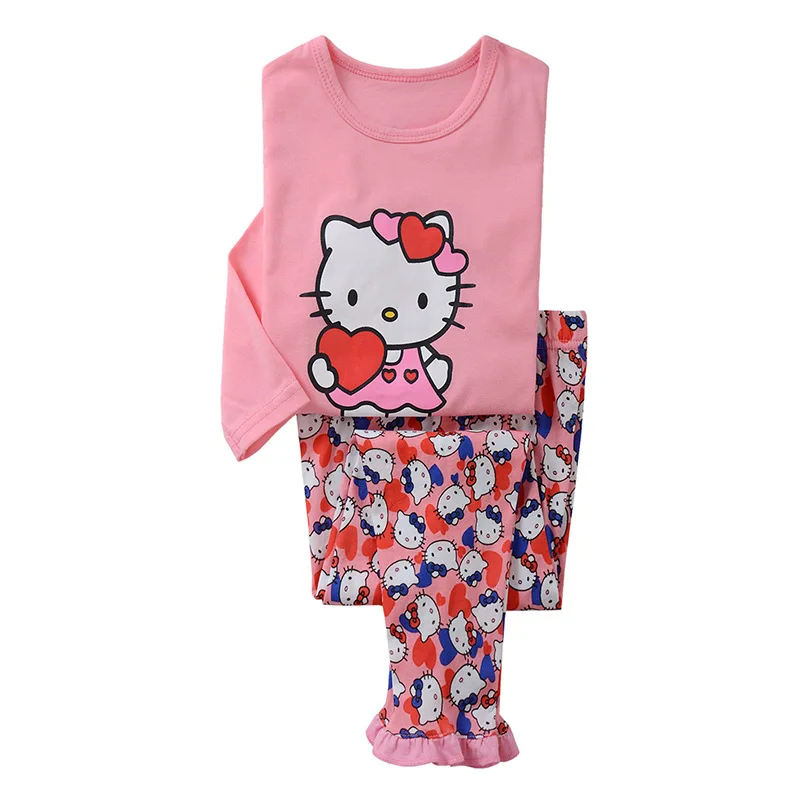 Новая одежда для сна с леопардовым принтом hello kitty домашняя девочек весенняя